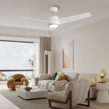 Immax NEO 07281L - Ventilador de techo regulable LED+CCT BEAUTY LED/18W/230V 3000/4000/6000K Wi-Fi Tuya Ø 132 cm + mando a distancia