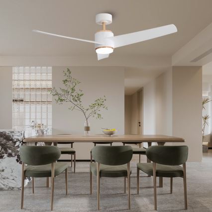 Immax NEO 07281L - Ventilador de techo regulable LED+CCT BEAUTY LED/18W/230V 3000/4000/6000K Wi-Fi Tuya Ø 132 cm + mando a distancia