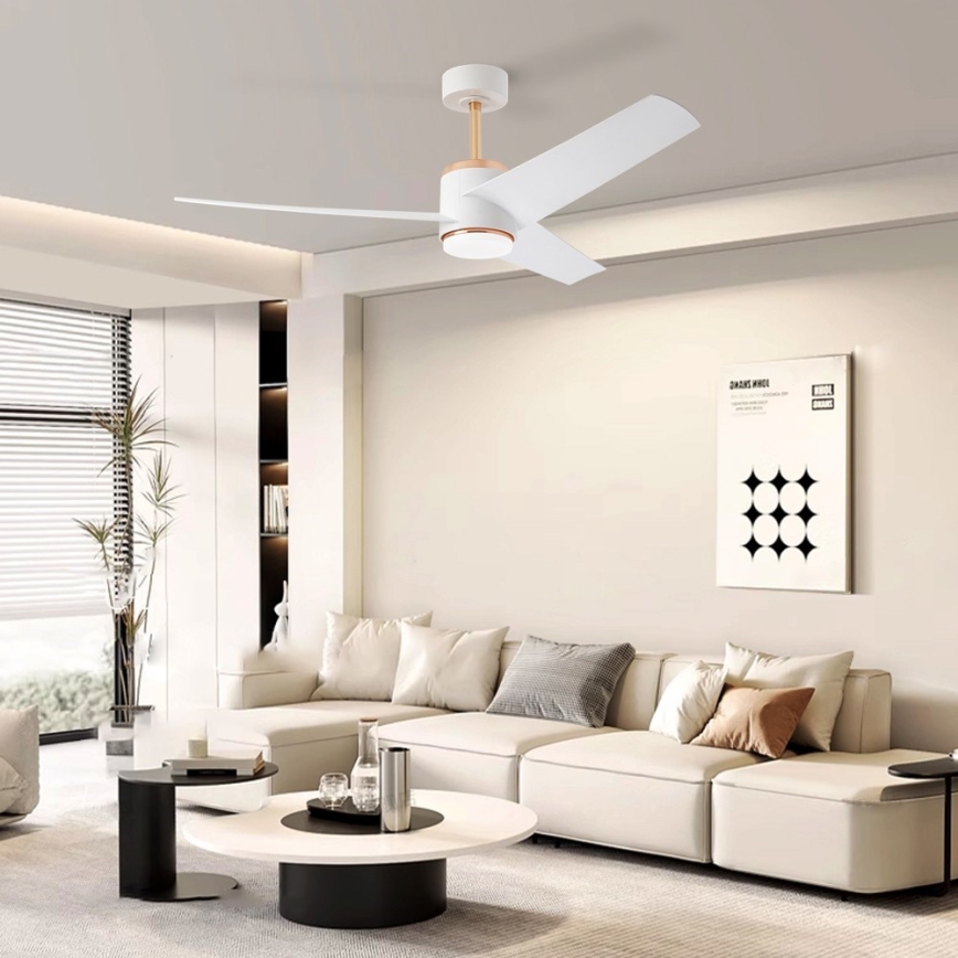 Immax NEO 07281L - Ventilador de techo regulable LED+CCT BEAUTY LED/18W/230V 3000/4000/6000K Wi-Fi Tuya Ø 132 cm + mando a distancia