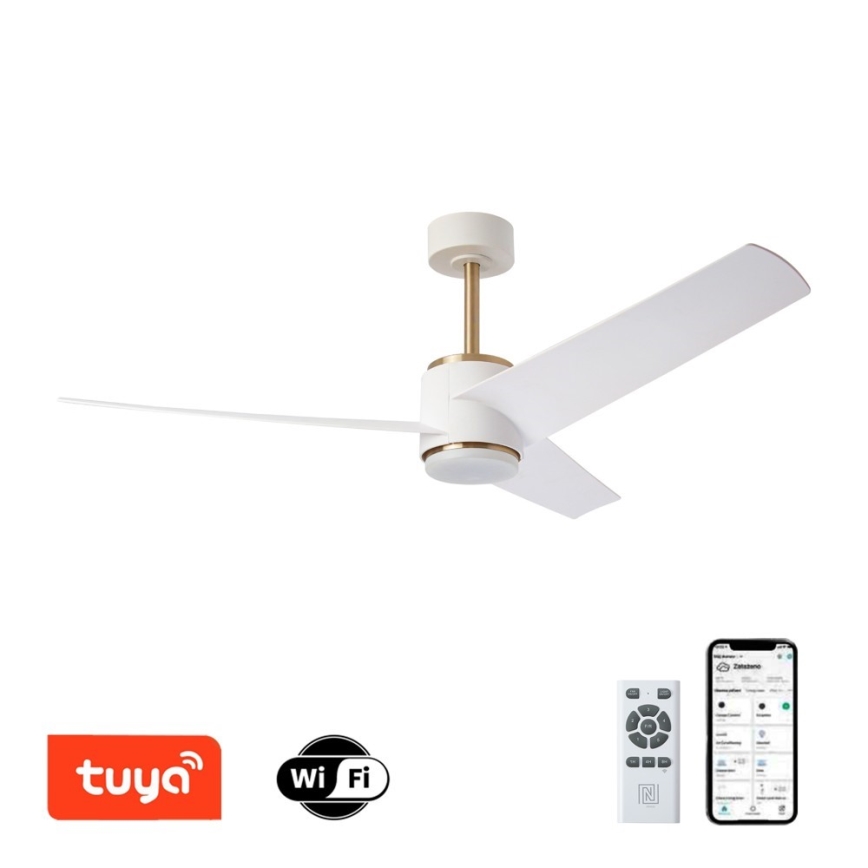 Immax NEO 07281L - Ventilador de techo regulable LED+CCT BEAUTY LED/18W/230V 3000/4000/6000K Wi-Fi Tuya Ø 132 cm + mando a distancia