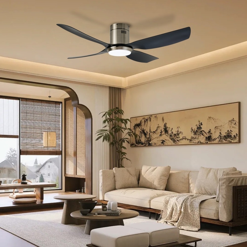 Immax NEO 07282L - Ventilador de techo con luz LED+CCT regulable PURE LED/24W/230V 3000/4000/6000K Wi-Fi Tuya + mando a distancia