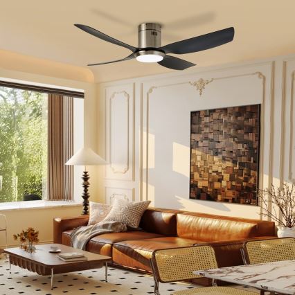 Immax NEO 07282L - Ventilador de techo con luz LED+CCT regulable PURE LED/24W/230V 3000/4000/6000K Wi-Fi Tuya + mando a distancia