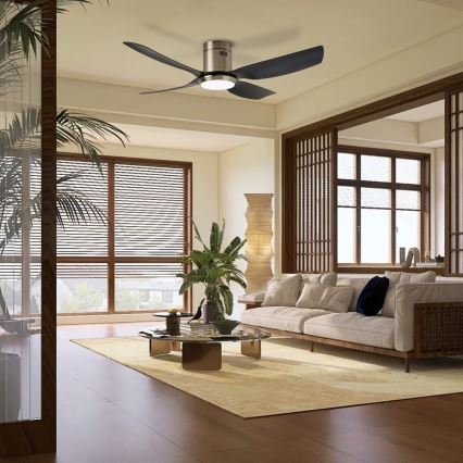 Immax NEO 07282L - Ventilador de techo con luz LED+CCT regulable PURE LED/24W/230V 3000/4000/6000K Wi-Fi Tuya + mando a distancia