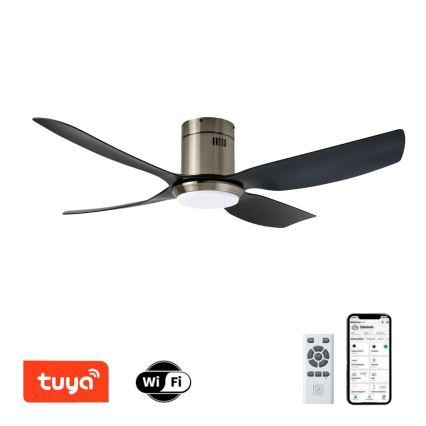 Immax NEO 07282L - Ventilador de techo con luz LED+CCT regulable PURE LED/24W/230V 3000/4000/6000K Wi-Fi Tuya + mando a distancia