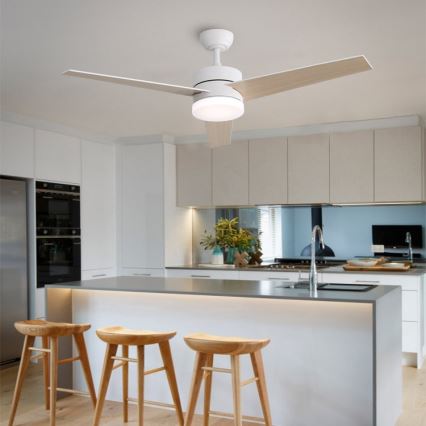 Immax NEO 07284L - ventilador de techo regulable LED+CCT VARIABLE LED/24W/230V 3000/4000/6000K Wi-Fi Tuya diámetro 132 cm + mando a distancia