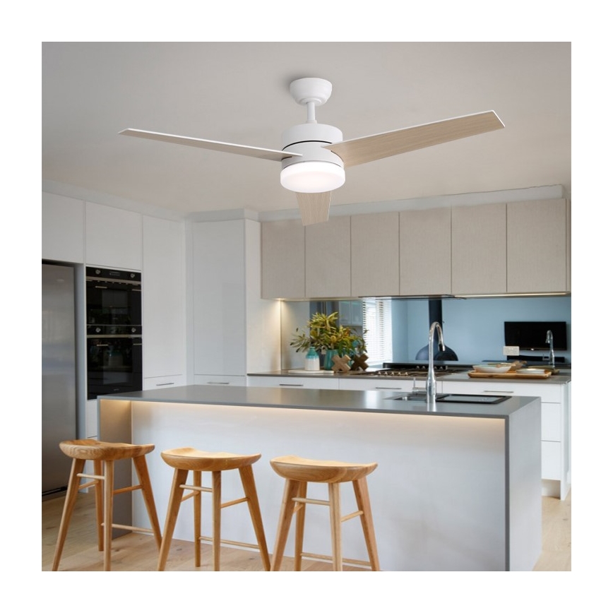 Immax NEO 07284L - ventilador de techo regulable LED+CCT VARIABLE LED/24W/230V 3000/4000/6000K Wi-Fi Tuya diámetro 132 cm + mando a distancia