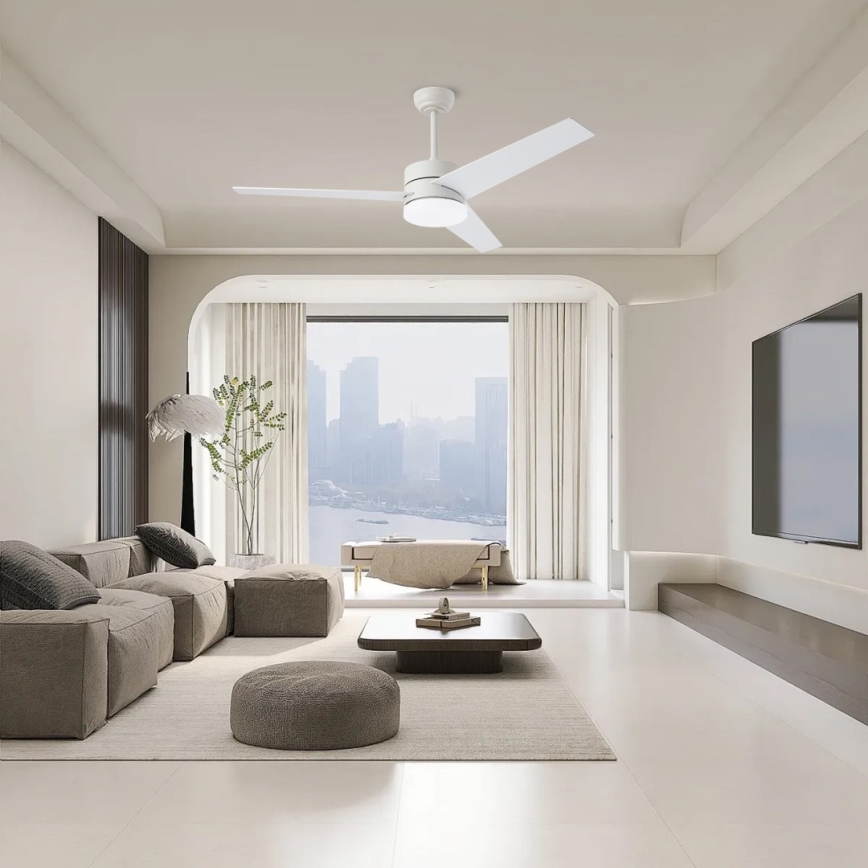 Immax NEO 07284L - ventilador de techo regulable LED+CCT VARIABLE LED/24W/230V 3000/4000/6000K Wi-Fi Tuya diámetro 132 cm + mando a distancia