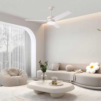 Immax NEO 07284L - ventilador de techo regulable LED+CCT VARIABLE LED/24W/230V 3000/4000/6000K Wi-Fi Tuya diámetro 132 cm + mando a distancia