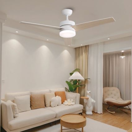 Immax NEO 07284L - ventilador de techo regulable LED+CCT VARIABLE LED/24W/230V 3000/4000/6000K Wi-Fi Tuya diámetro 132 cm + mando a distancia