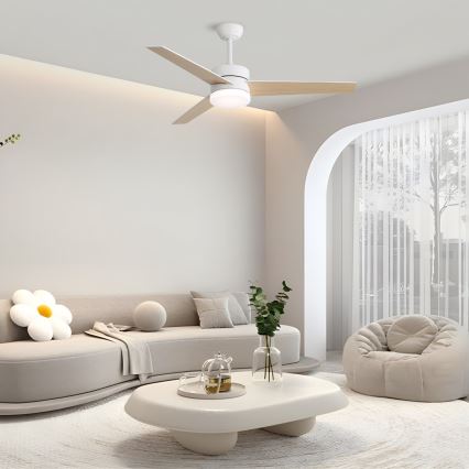 Immax NEO 07284L - ventilador de techo regulable LED+CCT VARIABLE LED/24W/230V 3000/4000/6000K Wi-Fi Tuya diámetro 132 cm + mando a distancia