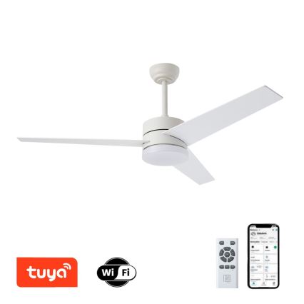 Immax NEO 07284L - ventilador de techo regulable LED+CCT VARIABLE LED/24W/230V 3000/4000/6000K Wi-Fi Tuya diámetro 132 cm + mando a distancia