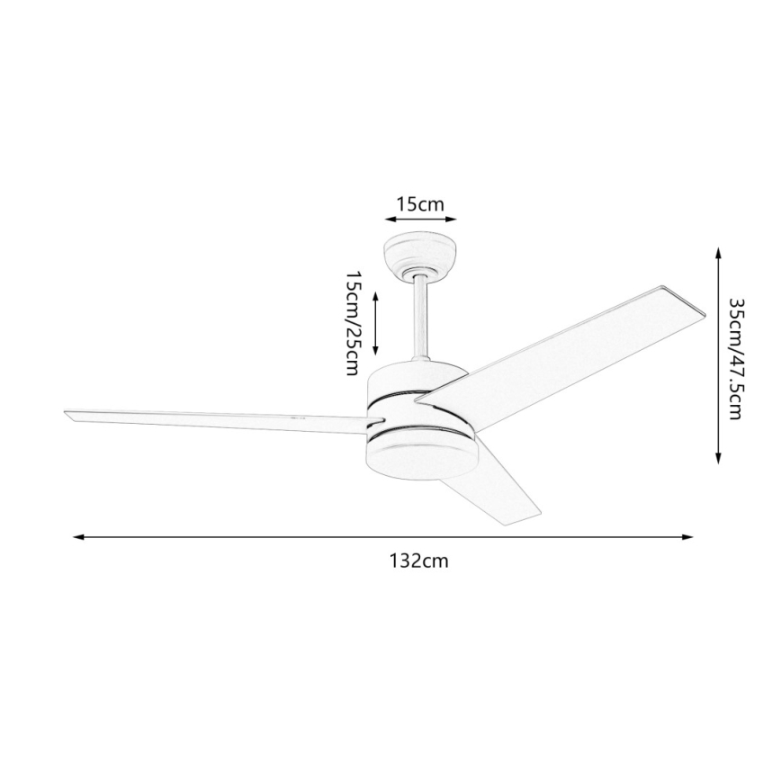 Immax NEO 07284L - ventilador de techo regulable LED+CCT VARIABLE LED/24W/230V 3000/4000/6000K Wi-Fi Tuya diámetro 132 cm + mando a distancia