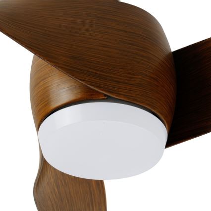 Immax NEO 07286L - Ventilador de techo LED WAVE/18W/230V Wi‑Fi Tuya, marrón Ø 132 cm + mando a distancia