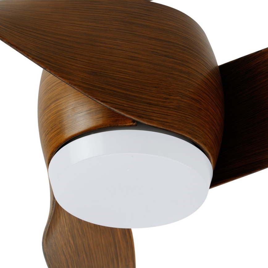 Immax NEO 07286L - Ventilador de techo LED WAVE/18W/230V Wi‑Fi Tuya, marrón Ø 132 cm + mando a distancia