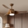 Immax NEO 07286L - Ventilador de techo LED regulable WAVE LED/18W/230V Wi-Fi Tuya marrón + control remoto