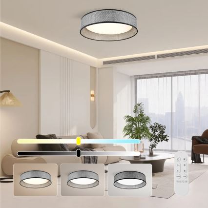 Immax NEO 07287L - LED+CCT Luminaria de techo regulable LONA LED/36W/230V 3000-6000K Wi-Fi Tuya Ø 45,5 cm + mando a distancia