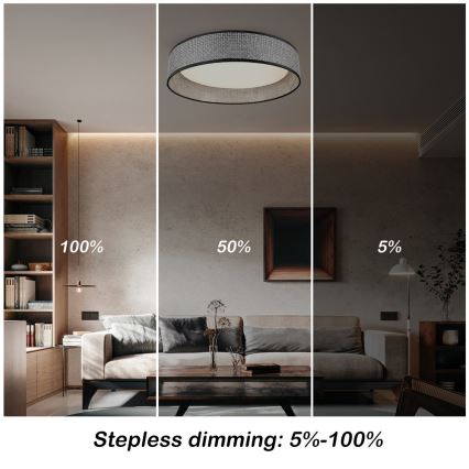 Immax NEO 07287L - LED+CCT Luminaria de techo regulable LONA LED/36W/230V 3000-6000K Wi-Fi Tuya Ø 45,5 cm + mando a distancia