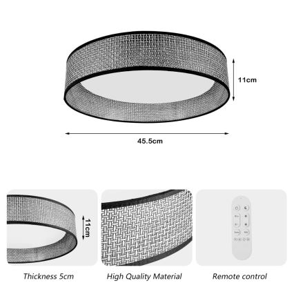 Immax NEO 07287L - LED+CCT Luminaria de techo regulable LONA LED/36W/230V 3000-6000K Wi-Fi Tuya Ø 45,5 cm + mando a distancia