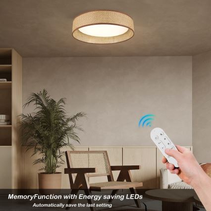 Immax NEO 07288L - Luminaria de techo regulable LED+CCT LONA LED/36W/230V 3000-6000K Wi-Fi Tuya Ø 45,5 cm + mando a distancia