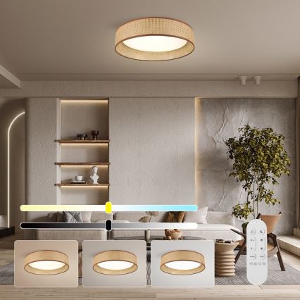 Immax NEO 07288L - Luminaria de techo regulable LED+CCT LONA LED/36W/230V 3000-6000K Wi-Fi Tuya Ø 45,5 cm + mando a distancia