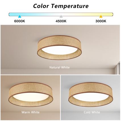 Immax NEO 07288L - Luminaria de techo regulable LED+CCT LONA LED/36W/230V 3000-6000K Wi-Fi Tuya Ø 45,5 cm + mando a distancia