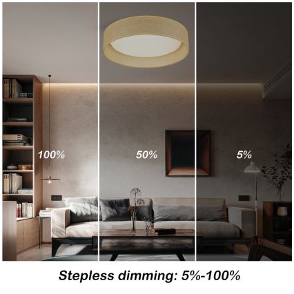 Immax NEO 07289L - LED+CCT Luminaria de techo regulable LONA LED/36W/230V 3000-6000K Wi-Fi Tuya Ø 45,5 cm + mando a distancia