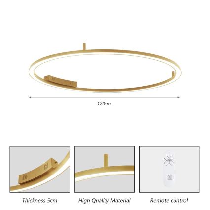 Immax NEO 07290-120G - LED+CCT Luminaria de techo regulable FINO LED/55W/230V 2700-6500K Tuya diámetro 120 cm + mando a distancia