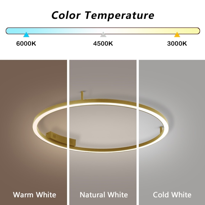 Immax NEO 07291-80G - LED+CCT Lámpara de techo regulable FINO LED/55W/230V 2700-6500K Tuya, diámetro 80 cm + control remoto
