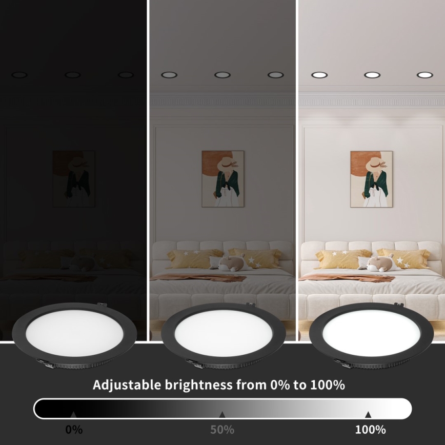 Immax NEO 07294L - Downlight LED empotrable regulable/12W/230V Wi-Fi Tuya Ø 12 cm blanco