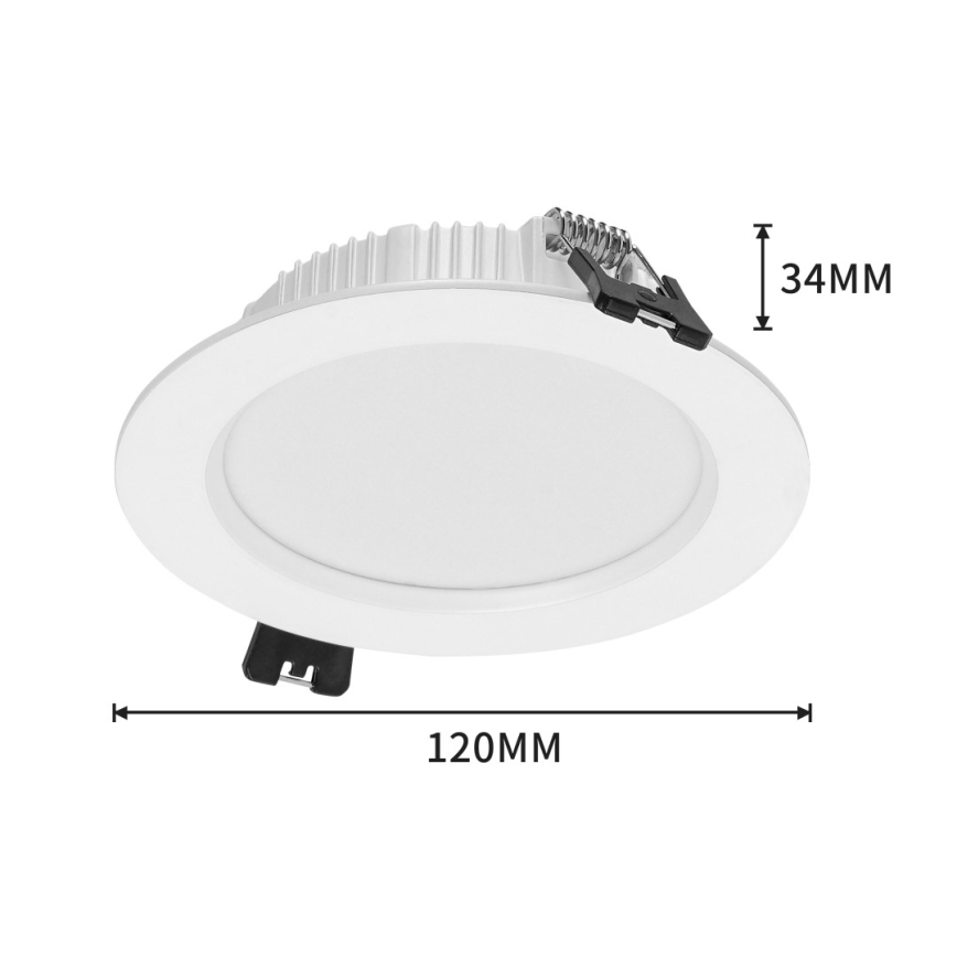 Immax NEO 07294L - Downlight LED empotrable regulable/12W/230V Wi-Fi Tuya Ø 12 cm blanco