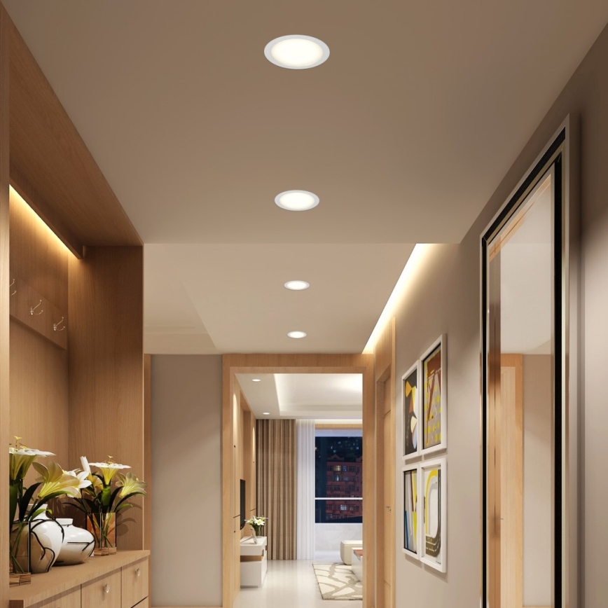 Immax NEO 07294L - Downlight empotrable LED regulable, 36W/230V, Wi‑Fi, Ø 23 cm, blanco