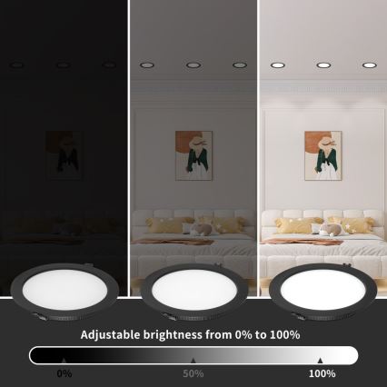 Immax NEO 07294L - Downlight empotrable LED regulable, 36W/230V, Wi‑Fi, Ø 23 cm, blanco