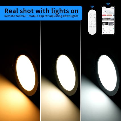 Immax NEO 07294L - Downlight empotrable LED regulable, 36W/230V, Wi‑Fi, Ø 23 cm, blanco