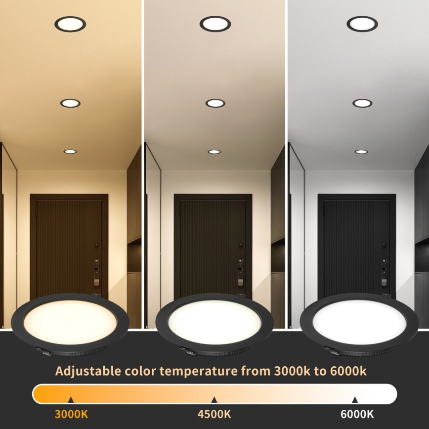 Immax NEO 07294L - Downlight empotrable LED regulable, 36W/230V, Wi‑Fi, Ø 23 cm, blanco