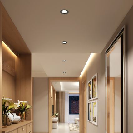 Immax NEO 07294L - Downlight empotrable LED regulable DOWN LED/12W/230V Wi‑Fi, Tuya Ø 12 cm, negro