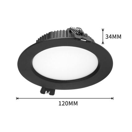 Immax NEO 07294L - Downlight empotrable LED regulable DOWN LED/12W/230V Wi‑Fi, Tuya Ø 12 cm, negro