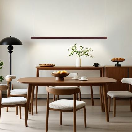 Immax NEO 07301L - Lámpara colgante LED regulable con cable MADEIRA LED/33W/230V Wi-Fi Tuya 152 cm nogal + mando a distancia