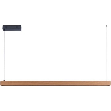 Immax NEO 07303L - Lámpara colgante LED regulable sobre cable MADEIRA LED/26W/230V Wi-Fi Tuya 122 cm roble + mando a distancia