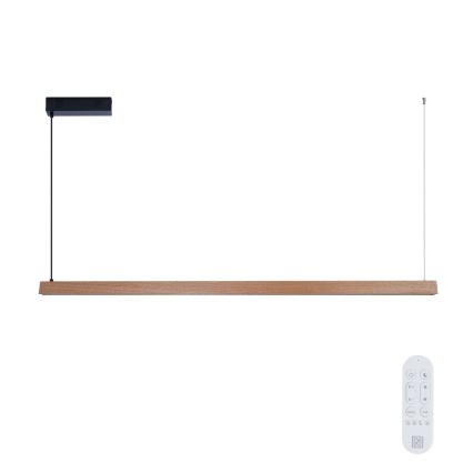 Immax NEO 07304L - Lámpara colgante LED regulable con cable MADEIRA LED/33W/230V Wi-Fi Tuya 152 cm roble + mando a distancia