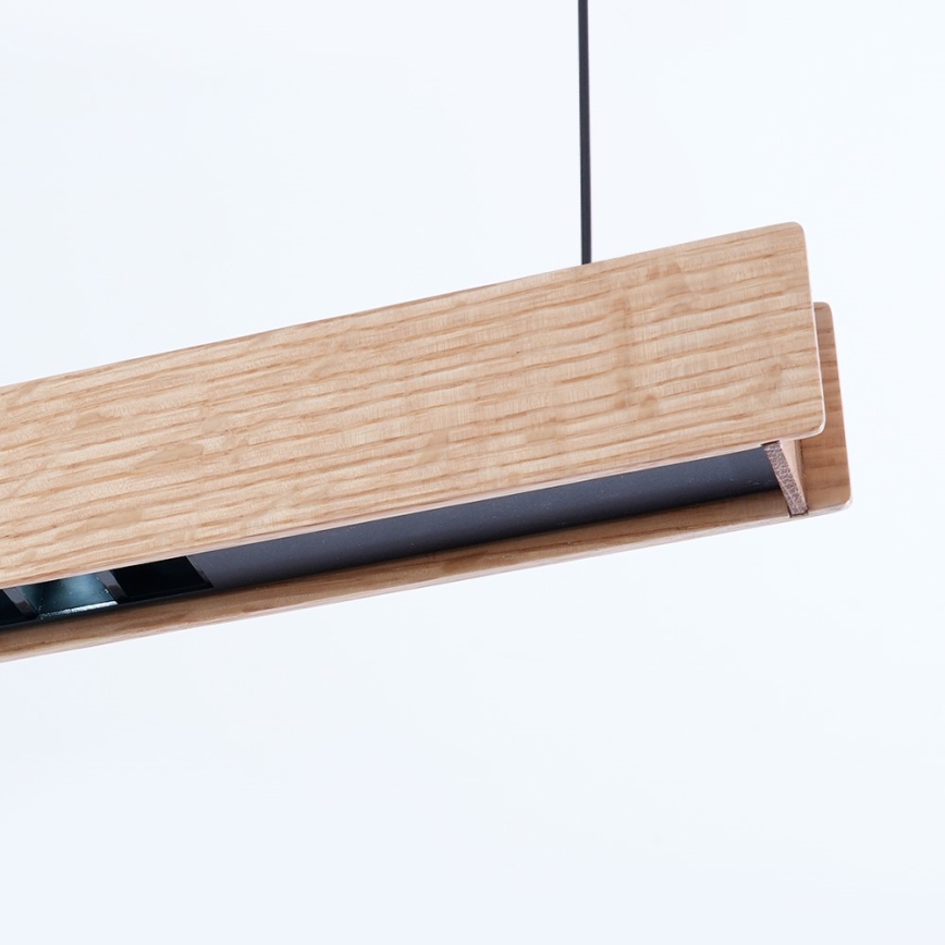 Immax NEO 07304L - Lámpara colgante LED regulable con cable MADEIRA LED/33W/230V Wi-Fi Tuya 152 cm roble + mando a distancia