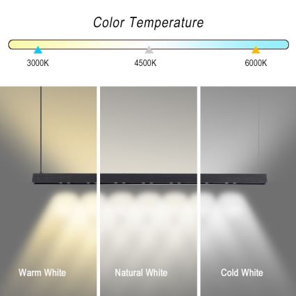 Immax NEO 07306L - Lámpara colgante LED regulable con cable MADEIRA LED/26 W/230 V Wi‑Fi Tuya 122 cm negra + mando a distancia