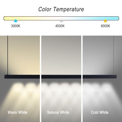 Immax NEO 07307L - Lámpara colgante LED regulable con cable MADEIRA LED/33W/230V Wi-Fi Tuya 152 cm negro + mando a distancia