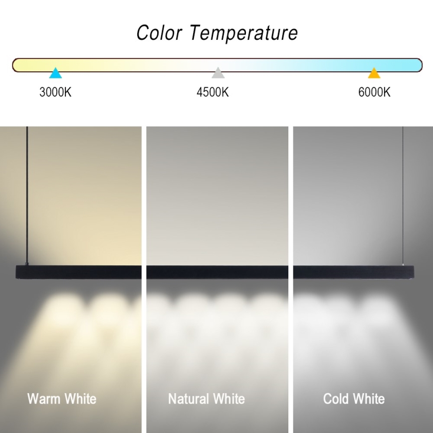 Immax NEO 07307L - Lámpara colgante LED regulable con cable MADEIRA LED/33W/230V Wi-Fi Tuya 152 cm negro + mando a distancia