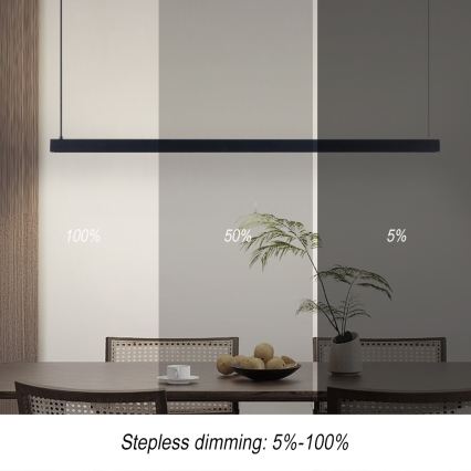 Immax NEO 07307L - Lámpara colgante LED regulable con cable MADEIRA LED/33W/230V Wi-Fi Tuya 152 cm negro + mando a distancia