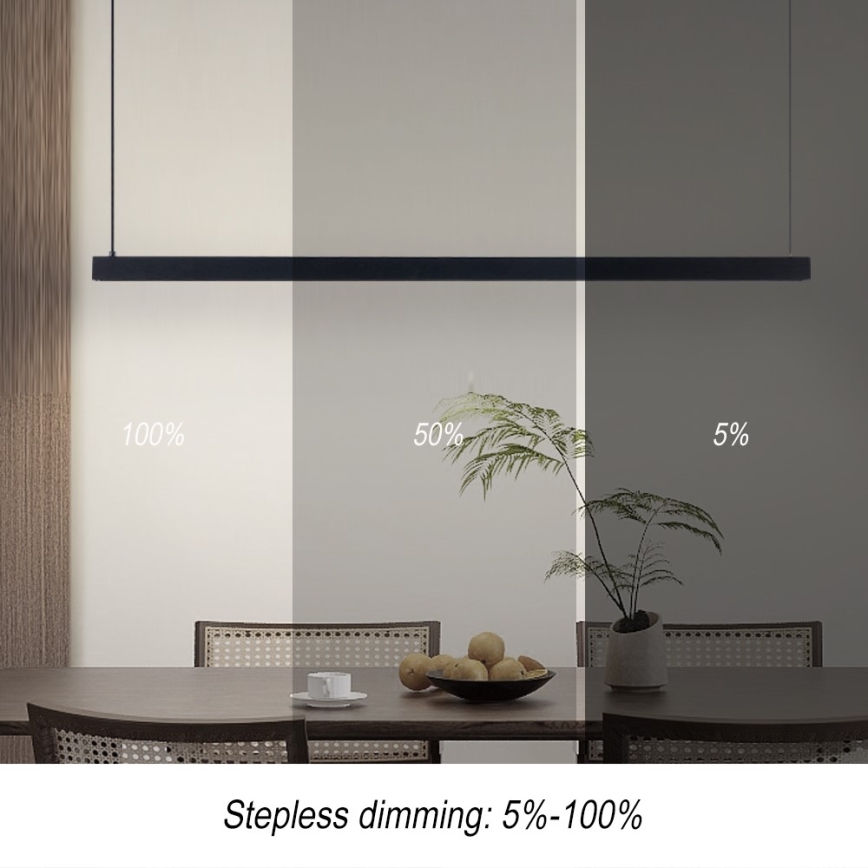 Immax NEO 07307L - Lámpara colgante LED regulable con cable MADEIRA LED/33W/230V Wi-Fi Tuya 152 cm negro + mando a distancia