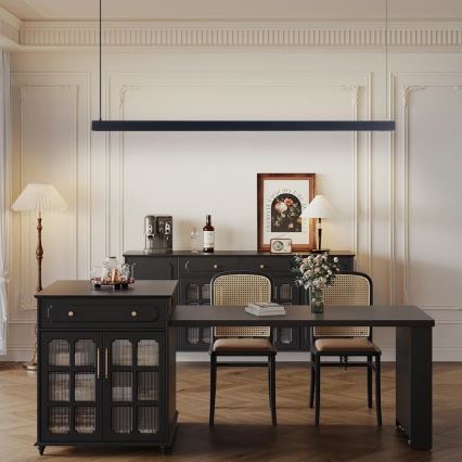 Immax NEO 07307L - Lámpara colgante LED regulable con cable MADEIRA LED/33W/230V Wi-Fi Tuya 152 cm negro + mando a distancia