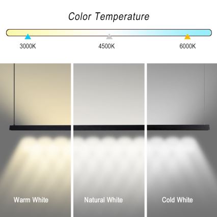 Immax NEO 07308L - Lámpara colgante LED regulable con cable MADEIRA LED/44W/230V Wi-Fi Tuya 202 cm negro + mando a distancia