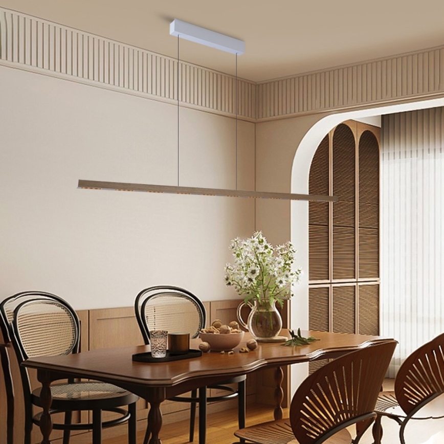 Immax NEO 07310L - Lámpara colgante LED regulable suspendida por cable con sensor MADEIRA LED/37 W/230 V, 157 cm, fresno