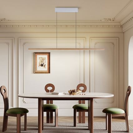 Immax NEO 07310L - Lámpara colgante LED regulable suspendida por cable con sensor MADEIRA LED/37 W/230 V, 157 cm, fresno