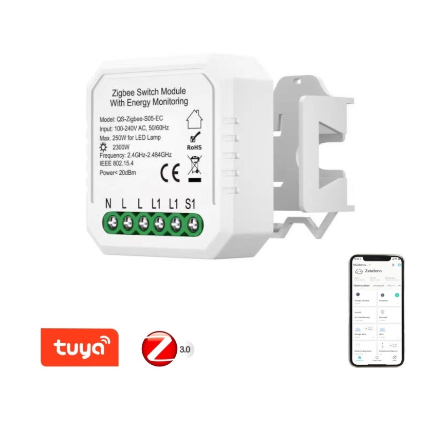 Immax NEO 07521L - Controlador inteligente con medidor de potencia V6 Tuya de 1 botón